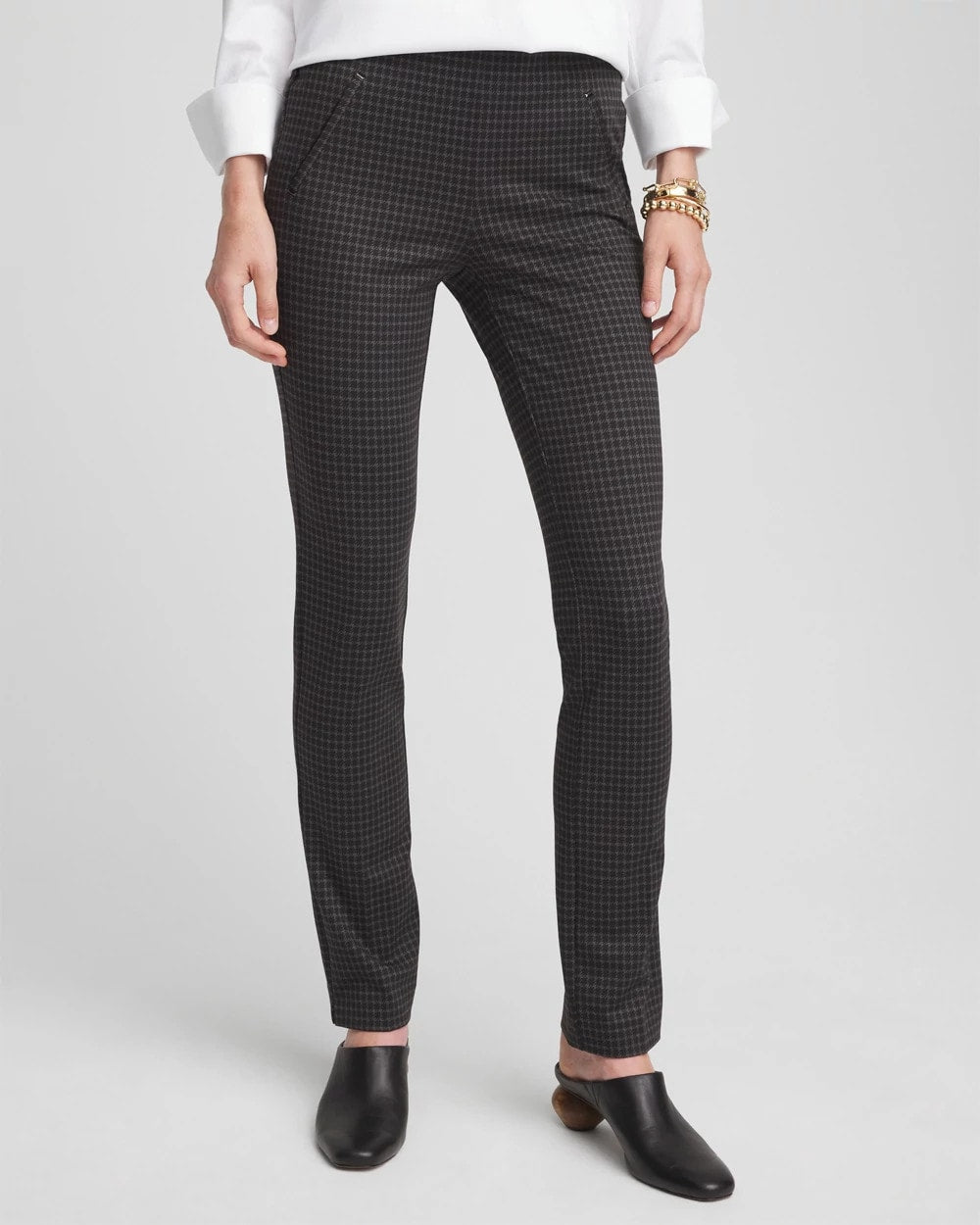 Chico's Trusted - Juliet Tonal Check Pants Black