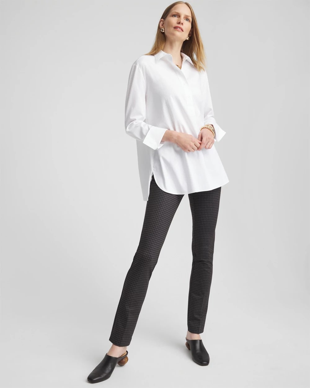 Chico's Trusted - Juliet Tonal Check Pants Black