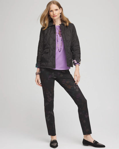 Chico's Popular - Juliet Floral Ankle Pants Black