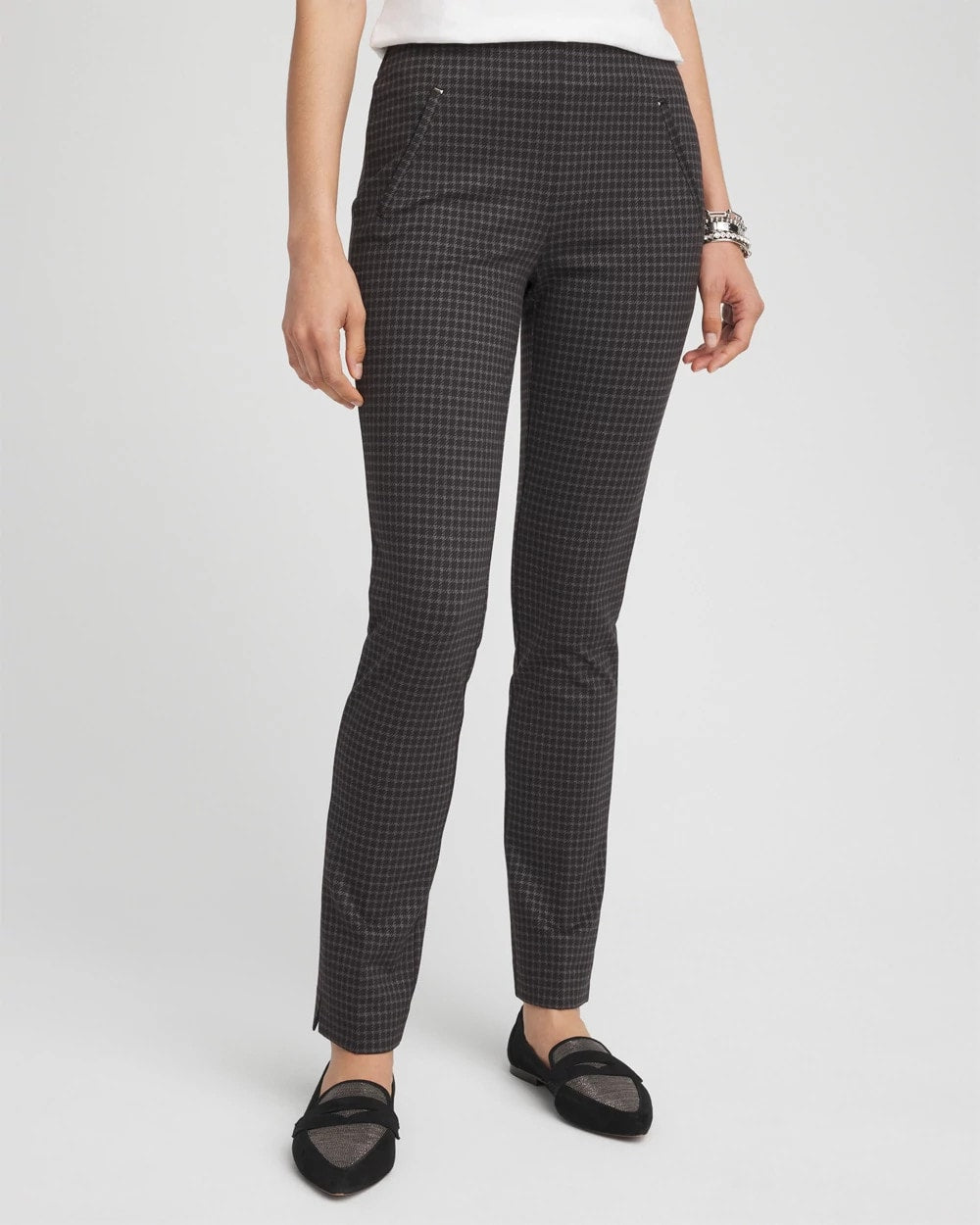 Chico's Best Price - Juliet Tonal Check Ankle Pants Black