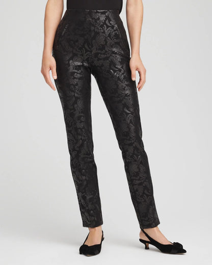 Chico's Best Seller - Juliet Foiled Slim Ponte Pants Black