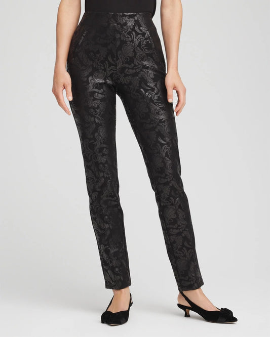 Chico's Best Seller - Juliet Foiled Slim Ponte Pants Black