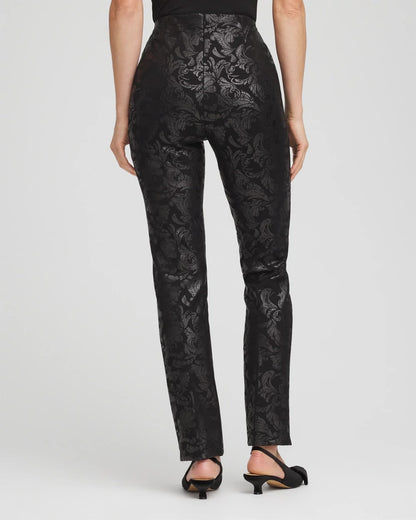 Chico's Best Seller - Juliet Foiled Slim Ponte Pants Black