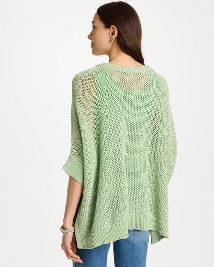 Chico's Sale - Avocado Artistry Open Knit Poncho Avocado Artistry