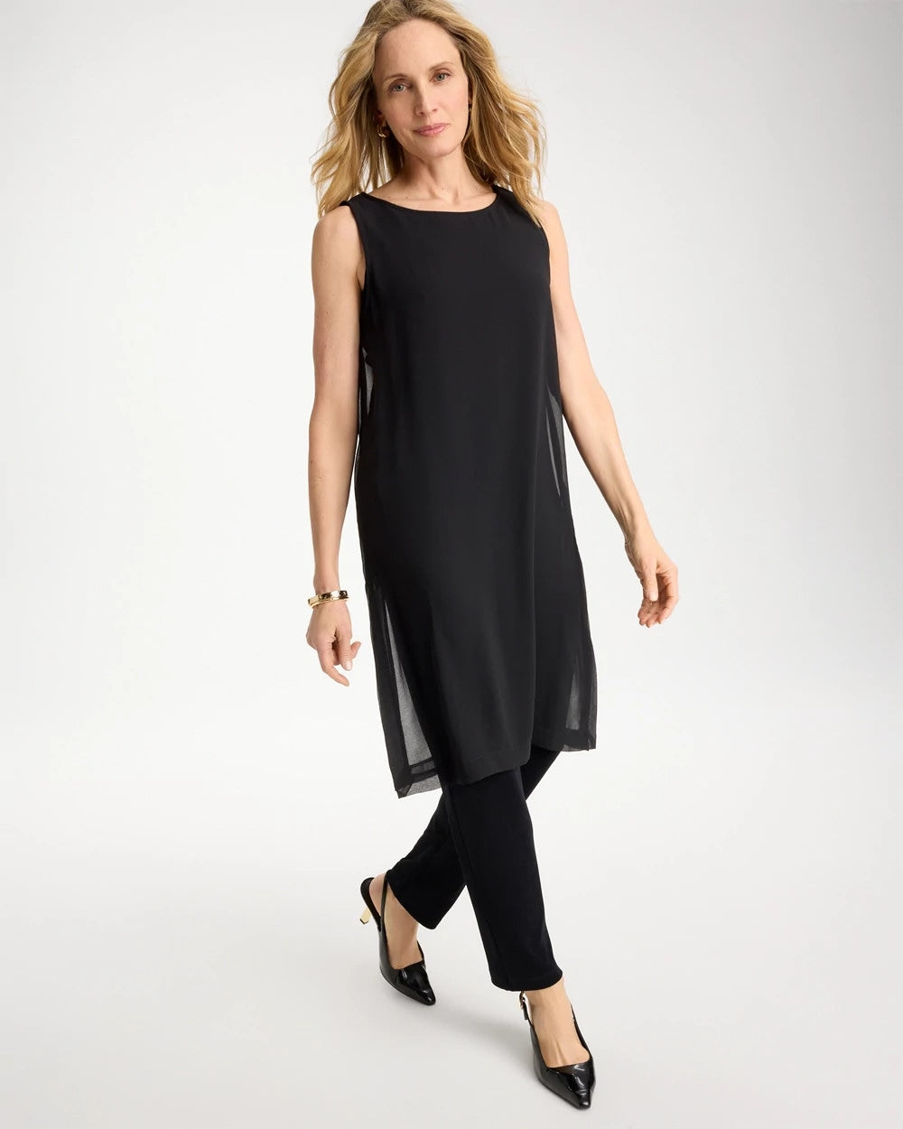 Chico's Best Seller - Travelers™ Layered Chiffon Tunic Travelers Black