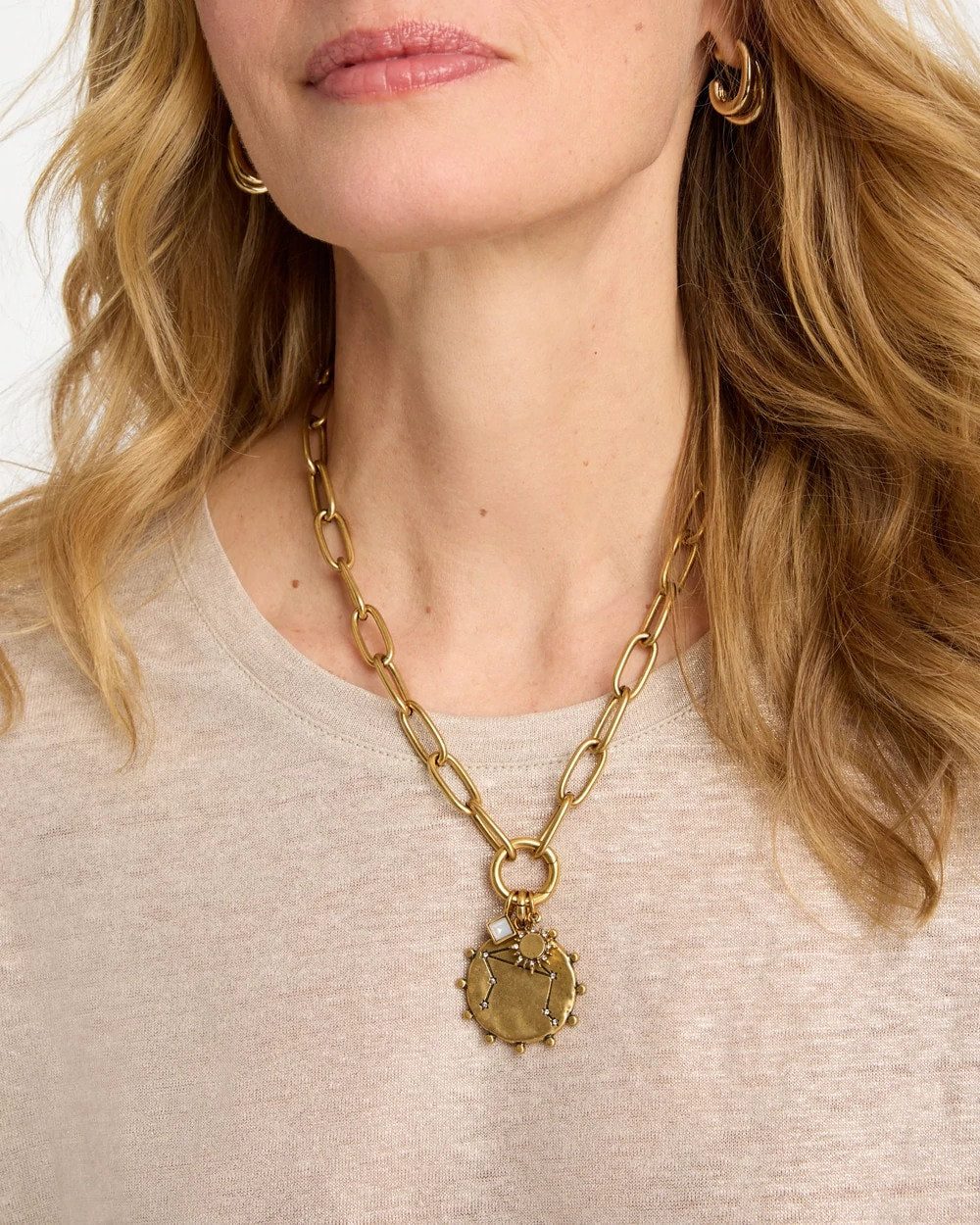 Chico's Top Pick - Libra Zodiac Charm Pendant Mixed Metals