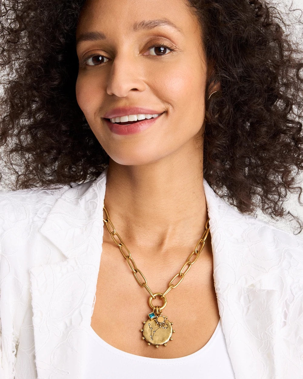 Chico's Signature - Pisces Zodiac Charm Pendant Mixed Metals