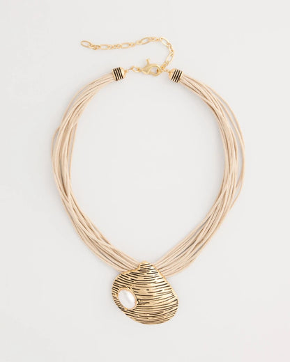 Chico's Signature - Golden Shell Pendant Necklace Gold