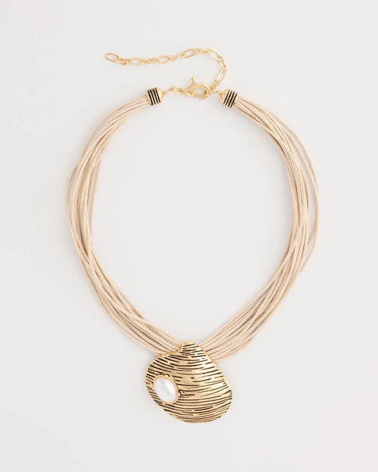 Chico's Signature - Golden Shell Pendant Necklace Gold
