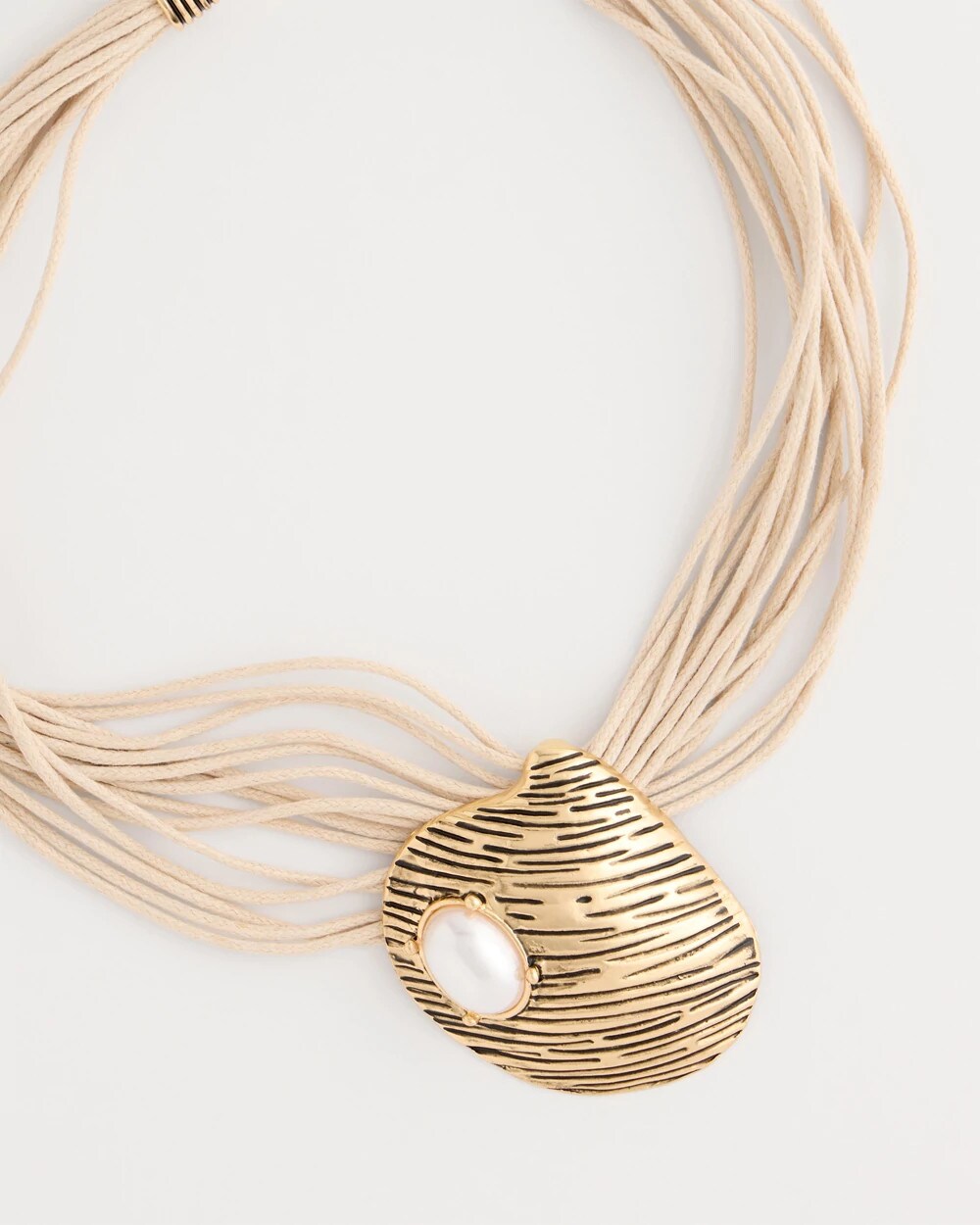 Chico's Signature - Golden Shell Pendant Necklace Gold