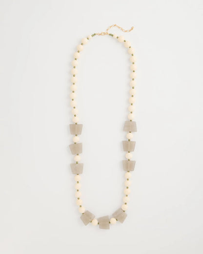 Chico's Great Value - Long Geo Beaded Necklace Neutral