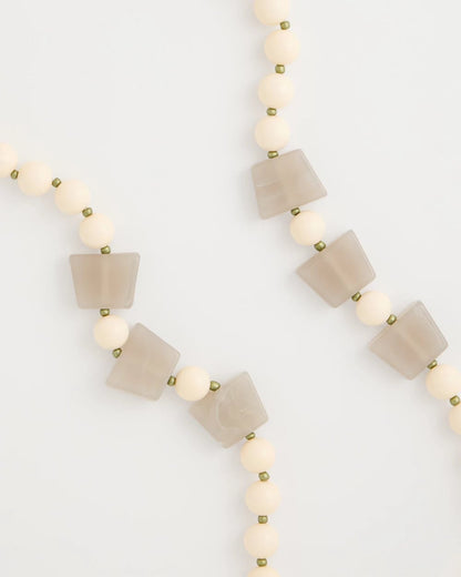 Chico's Great Value - Long Geo Beaded Necklace Neutral