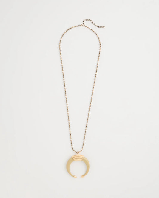 Chico's Trusted - Long Horn Pendant Necklace Neutral