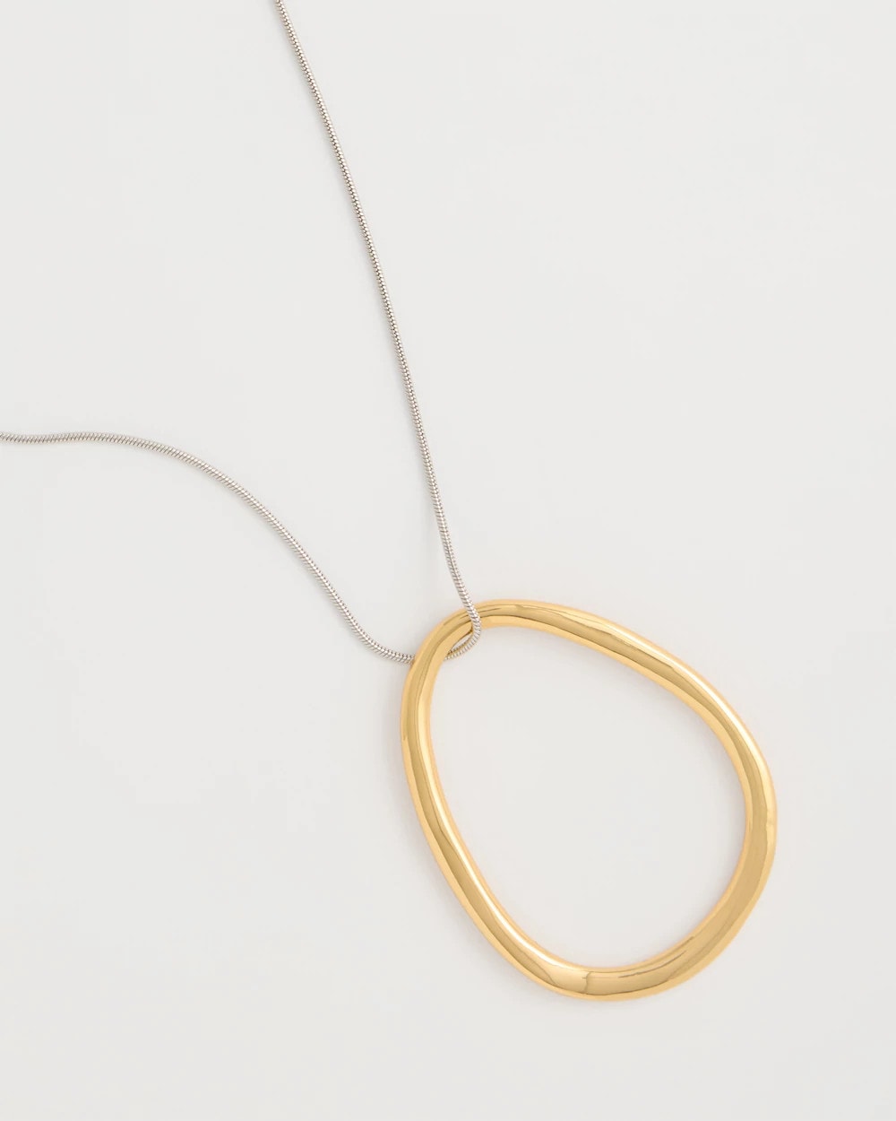 Chico's Popular - Mixed Metal Circle Pendant Necklace Mixed Metals