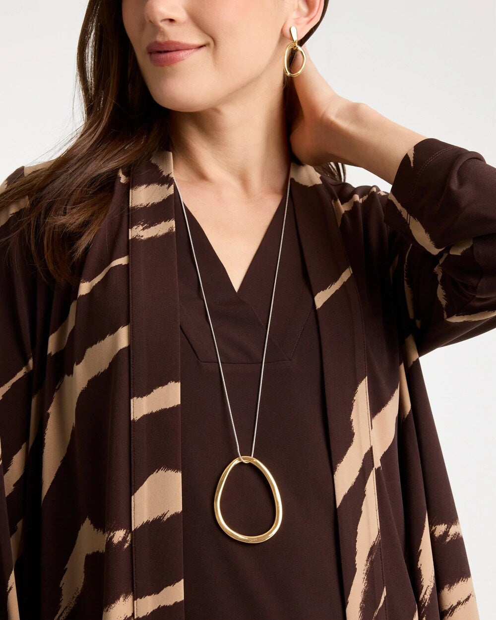 Chico's Popular - Mixed Metal Circle Pendant Necklace Mixed Metals