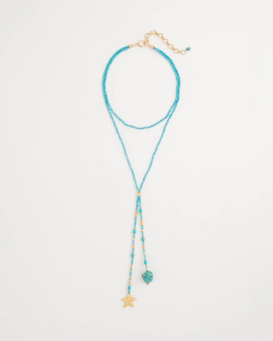 Chico's Exclusive - Genuine Turquoise Stone Y-Necklace Teal