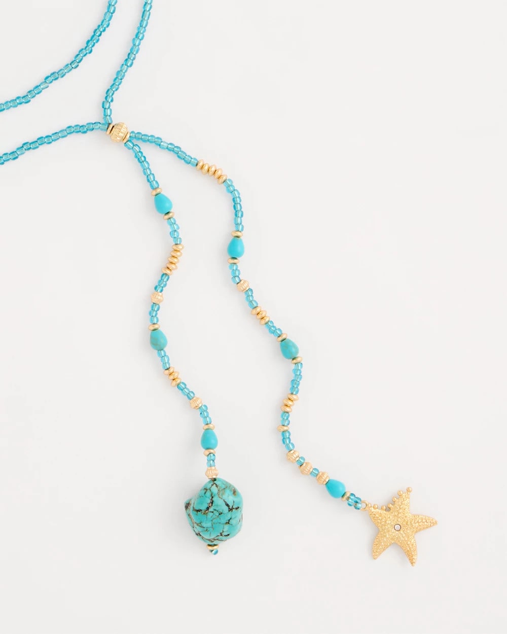 Chico's Exclusive - Genuine Turquoise Stone Y-Necklace Teal
