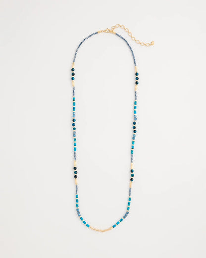 Chico's Hot Sale - Genuine Stone Beaded Long Necklace Teal