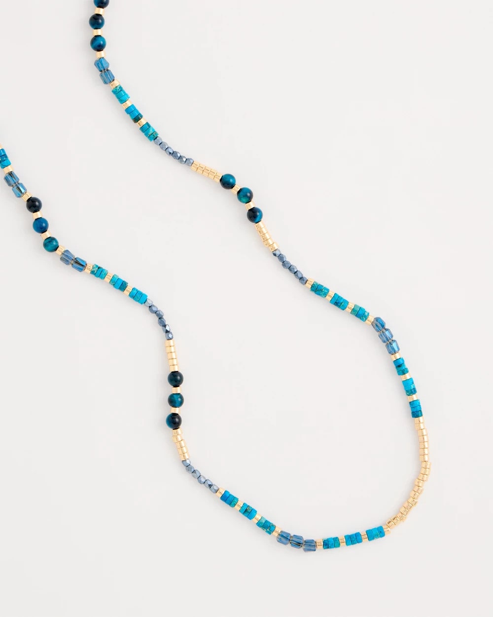 Chico's Hot Sale - Genuine Stone Beaded Long Necklace Teal