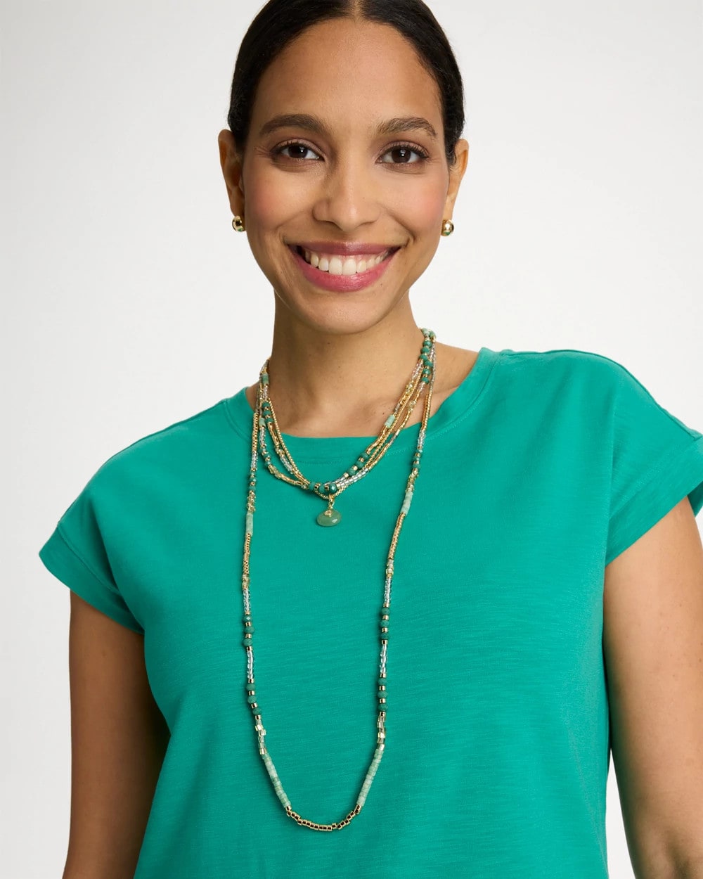 Chico's Top Pick - Beaded Long Necklace Green