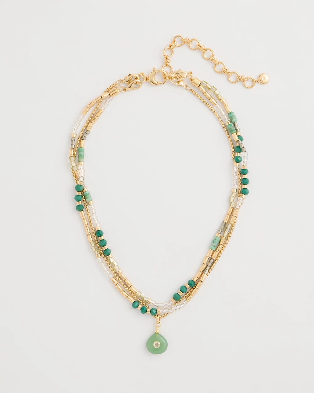 Chico's Premium - Aventurine Stone Pendant Necklace Green