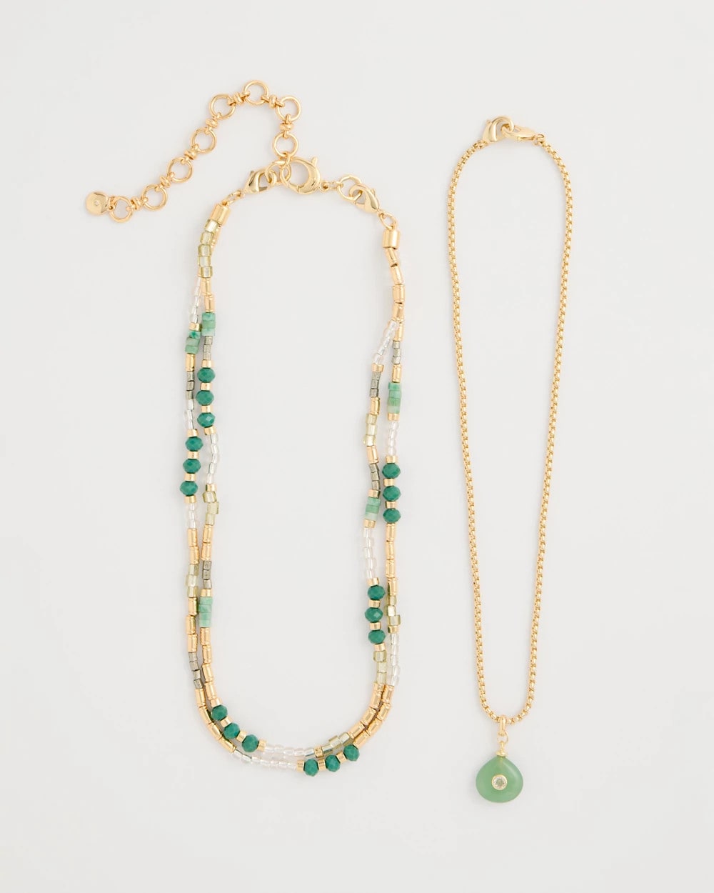 Chico's Premium - Aventurine Stone Pendant Necklace Green
