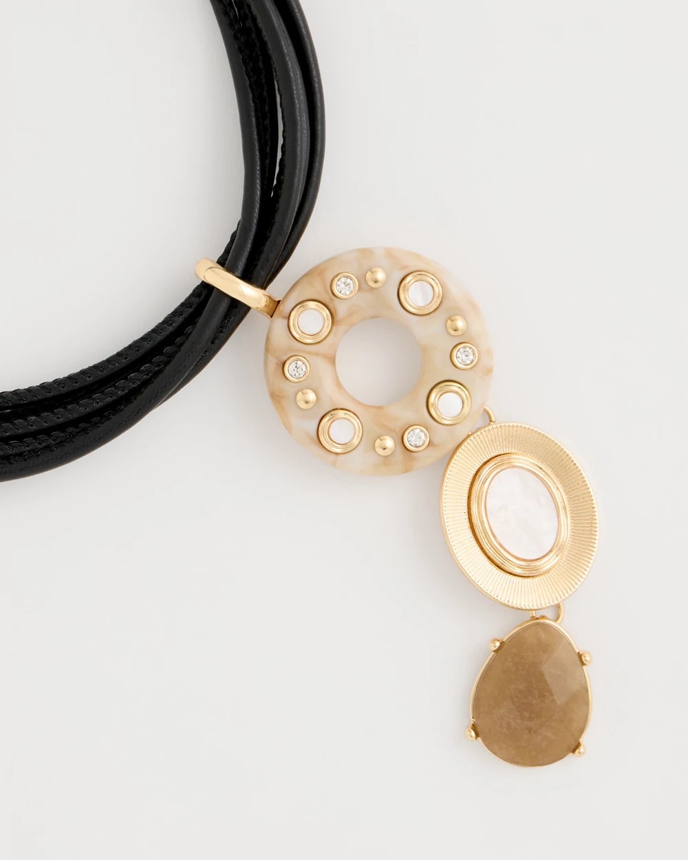 Chico's Great Value - Embellished Linear Corded Necklace Neutral