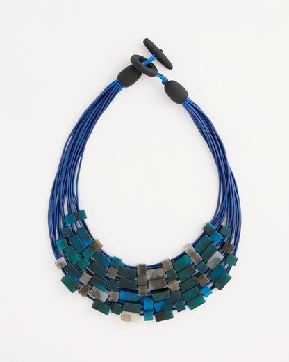 Chico's Everyday - Chico's Originals Resin Square Corded Necklace Blue Multi