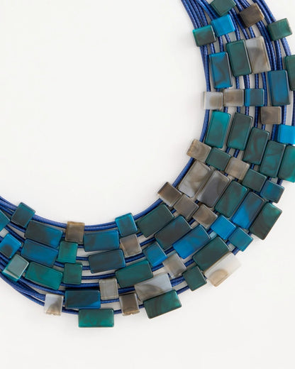 Chico's Everyday - Chico's Originals Resin Square Corded Necklace Blue Multi