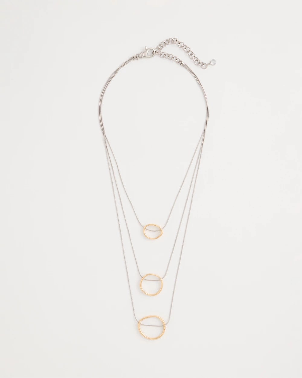 Chico's Recommended - Mixed Metal Triple Circle Pendant Necklace Mixed Metals