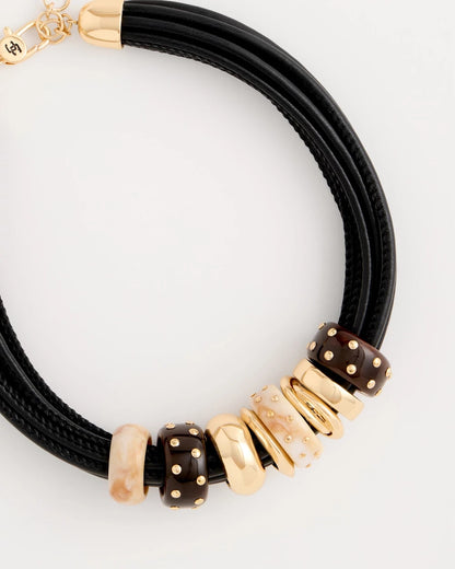 Chico's Sale - Embellished Rings Corded Necklace Neutral