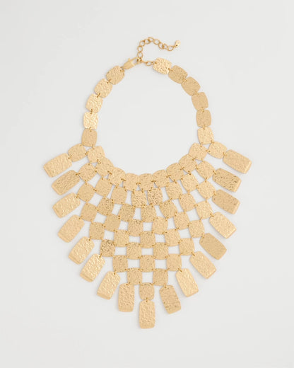 Chico's Best Seller - Chico's Originals Hammered Bib Necklace Gold