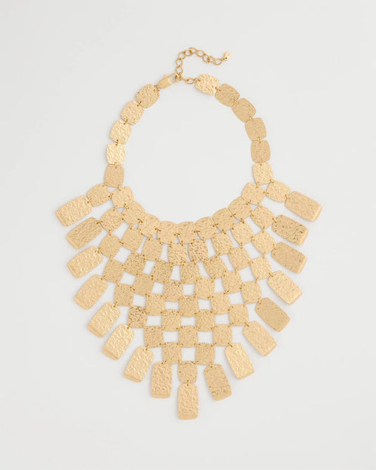 Chico's Best Seller - Chico's Originals Hammered Bib Necklace Gold