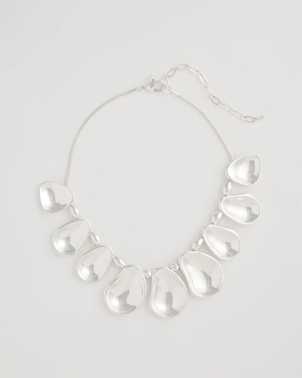 Chico's Customer Favorite - Shiny Silvertone Bib Necklace Silver