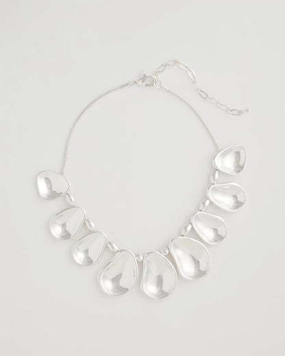 Chico's Customer Favorite - Shiny Silvertone Bib Necklace Silver