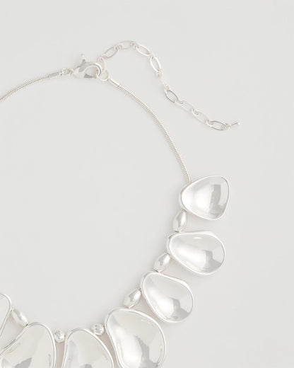 Chico's Customer Favorite - Shiny Silvertone Bib Necklace Silver