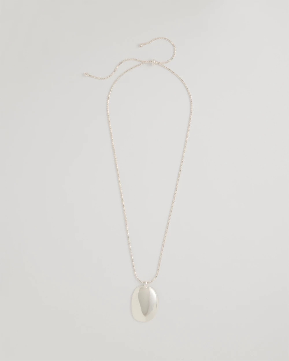 Chico's Special Offer - Adjustable Silvertone Pendant Necklace Silver