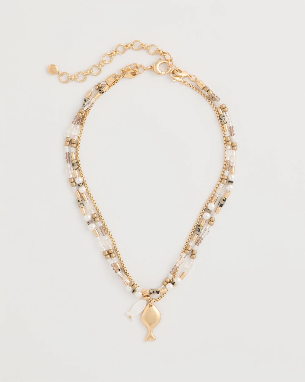 Chico's Recommended - Neutral Jasper Shell Short Necklace Neutral