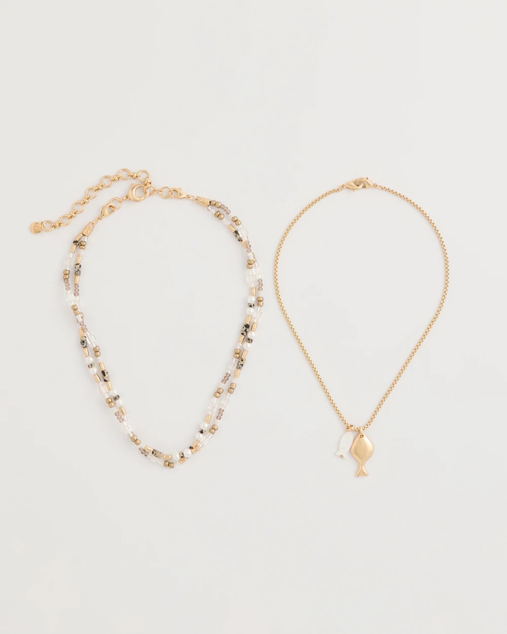 Chico's Recommended - Neutral Jasper Shell Short Necklace Neutral