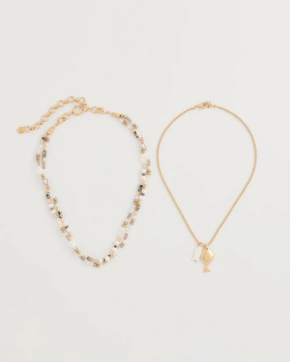 Chico's Recommended - Neutral Jasper Shell Short Necklace Neutral