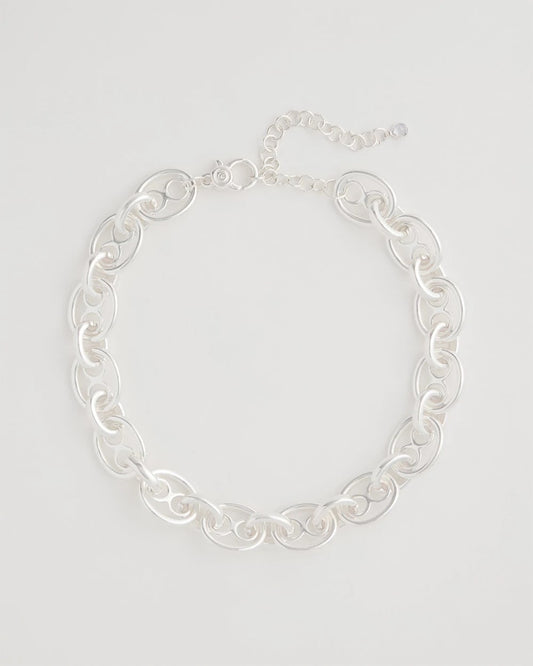 Chico's Featured - Mariner Silvertone Link Necklace Silver