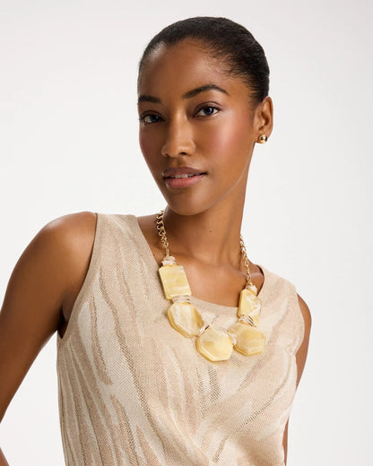 Chico's Premium - Chico's Originals Neutral Stone Bib Necklace Neutral