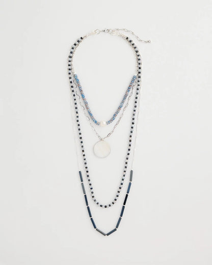 Chico's Trusted - Siren Pendant Layered Necklace Blue