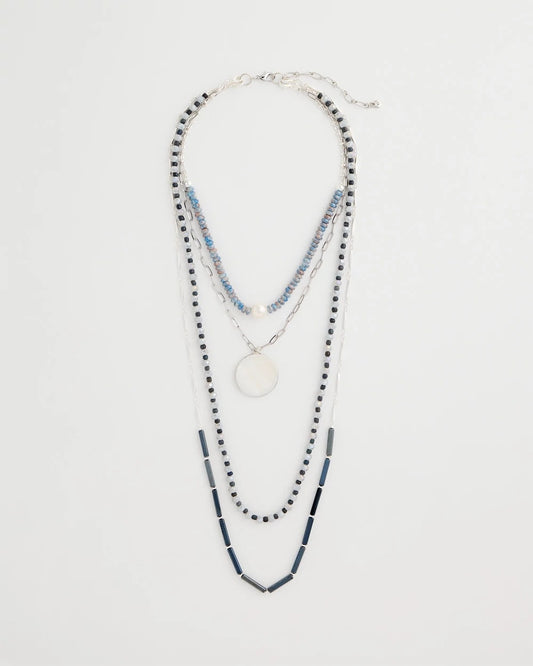 Chico's Trusted - Siren Pendant Layered Necklace Blue
