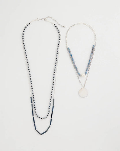Chico's Trusted - Siren Pendant Layered Necklace Blue