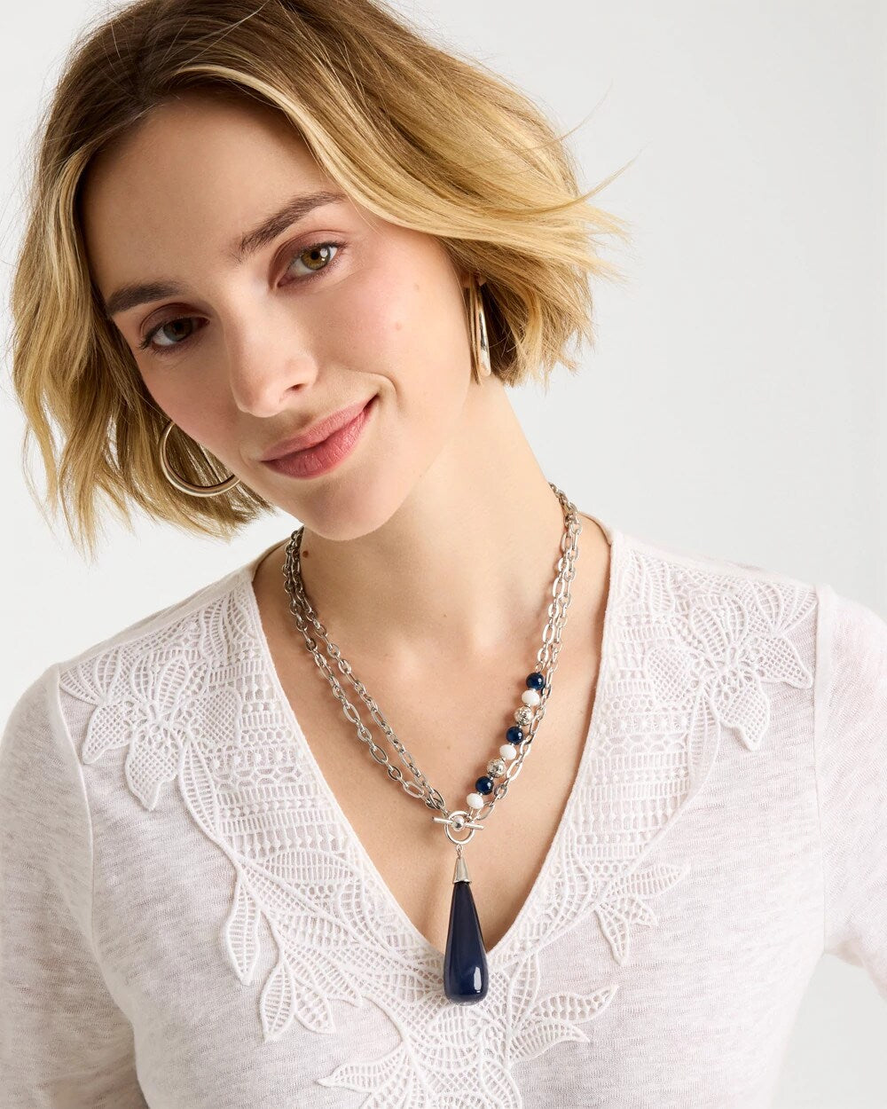 Chico's Best Price - Siren Teardrop Pendant Necklace Blue