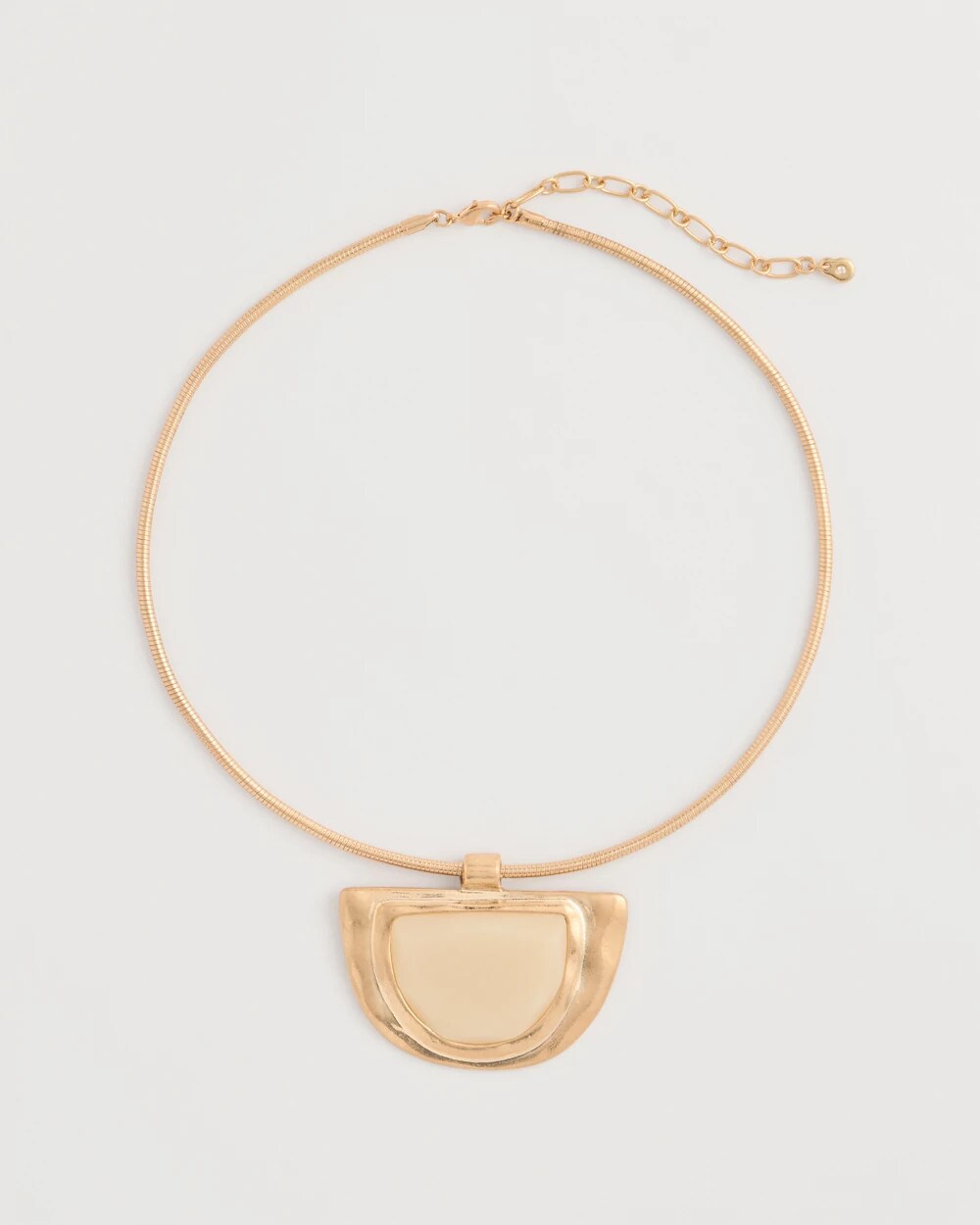 Chico's Deals - White Enamel Collar Necklace Gold