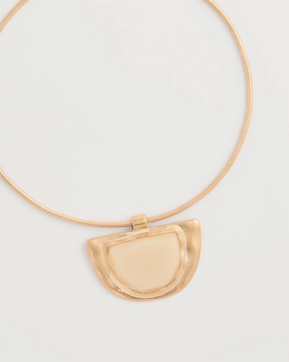 Chico's Deals - White Enamel Collar Necklace Gold