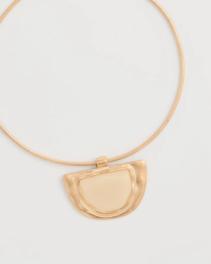 Chico's Deals - White Enamel Collar Necklace Gold