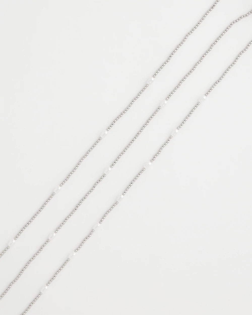 Chico's Popular - Pearlescent Bead Ball Short Necklace Silver